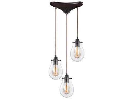 Elk Home Jaelyn 3-Light Oil Rubbed Bronze Glass Mini Pendant