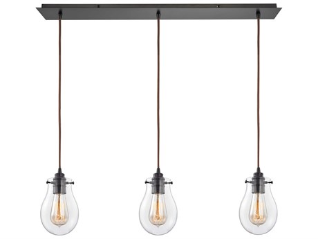 Elk Home Jaelyn 3-Light Oil Rubbed Bronze Glass Pendant