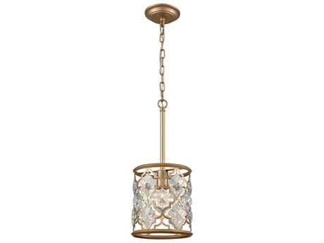 Elk Home Armand 1-Light Matte Gold Crystal Drum Mini Pendant