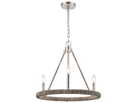 Elk Home Abaca 3-Light Polished Nickel Candelabra Chandelier