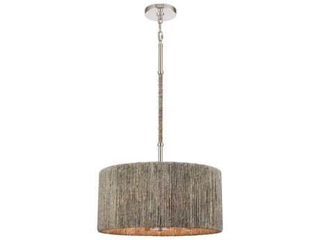 Elk Home Abaca 4-Light Polished Nickel Drum Chandelier