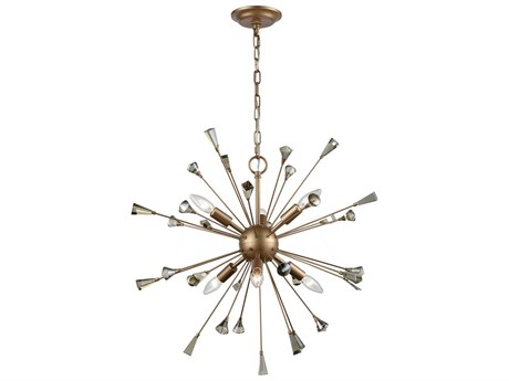 Elk Home Sprigny 6-Light Matte Gold Crystal Sputnik Pendant