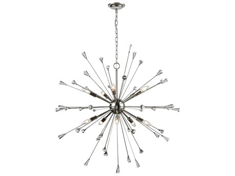 Elk Home Sprigny 10-Light Polished Nickel Crystal Sputnik Pendant