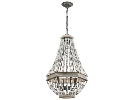 Elk Home Summerton 4-Light Washed Gray Malted Rust Brown Candelabra Chandelier