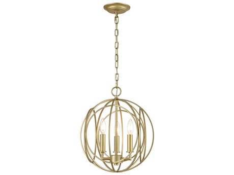 Elk Home Loughton 3-Light Golden Silver Candelabra Globe Chandelier