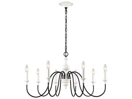 Elk Home Val De Loire 8-Light White Black Candelabra Chandelier