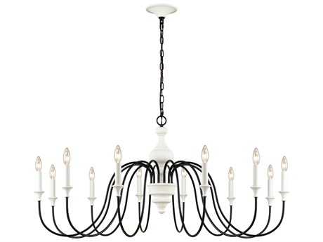Elk Home Val De Loire 12-Light White Black Candelabra Chandelier