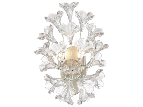 Elk Home Celene 2-Light Aged Silver Glass Wall Sconce