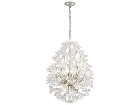 Elk Home Celene 12-Light Aged Silver Glass Chandelier