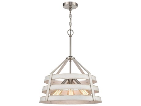 Elk Home Brigantine 3-Light Satin Nickel White Empire Pendant