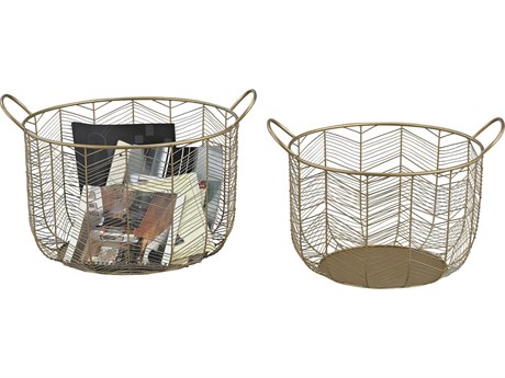 Elk Home Gold Storage Bin Set of 2
