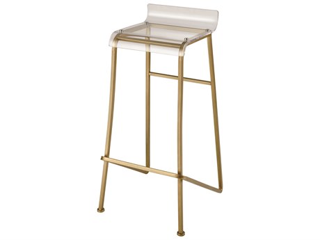 Elk Home Aged Gold Clear Bar Stool