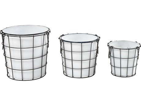 Elk Home Early Light White Dark Rust Bins (Set of 3)