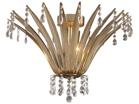 Elk Home Naples 3-Light Antique Silver Leaf Semi Flush Mount