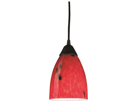 Elk Home Classico 1-Light Dark Rust Black Glass Pendant