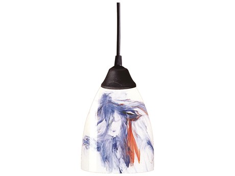 Elk Home Classico 1-Light Dark Rust Black Glass Pendant