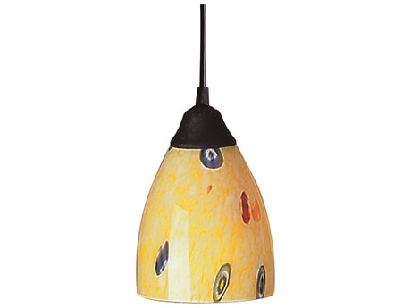 Elk Home Classico 1-Light Dark Rust Black Glass Pendant