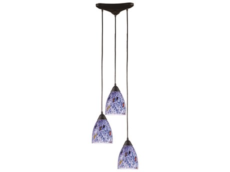 Elk Home Classico 3-Light Dark Rust Black Glass Pendant