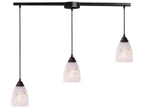 Elk Home Classico 3-Light Dark Rust Black Glass Island Pendant