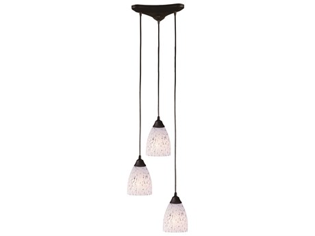Elk Home Classico 3-Light Dark Rust Black Glass Pendant