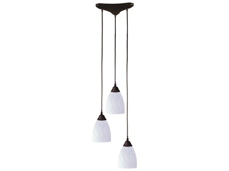 Elk Home Classico 3-Light Dark Rust Black Glass Pendant