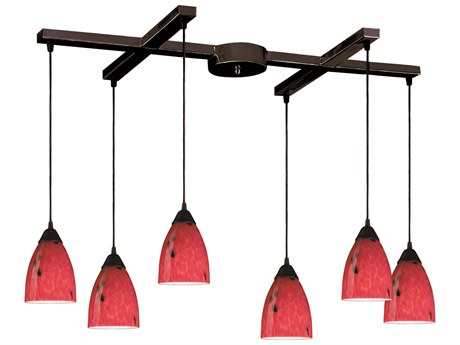 Elk Home Classico 6-Light Dark Rust Black Island Pendant