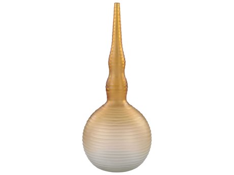 Elk Home Amber Tapered Hand-Cut Glass Finial