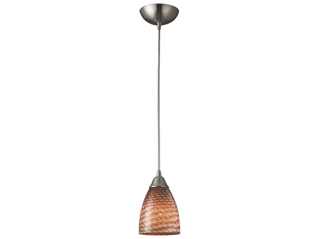 Elk Home Arco Baleno 1-Light Satin Nickel Glass Pendant