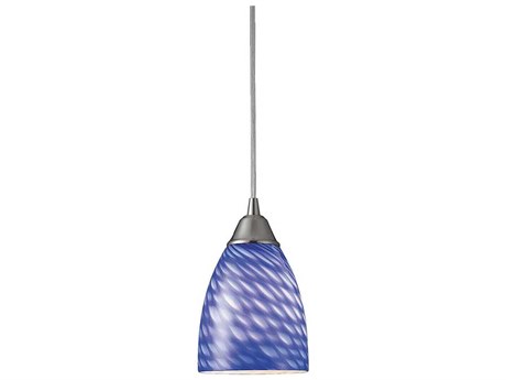 Elk Home Arco Baleno 1-Light Satin Nickel Glass Pendant
