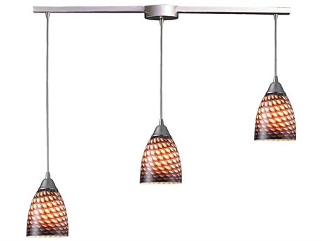 Elk Home Arco Baleno 3-Light Satin Nickel Glass Island Pendant