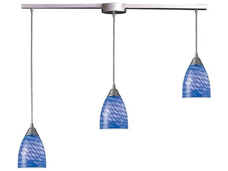 Elk Home Arco Baleno 3-Light Satin Nickel Glass Island Pendant