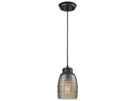 Elk Home Muncie 1-Light Oil Rubbed Bronze Glass Mini Pendant