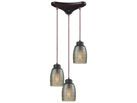 Elk Home Muncie 3-Light Oil Rubbed Bronze Glass Mini Pendant