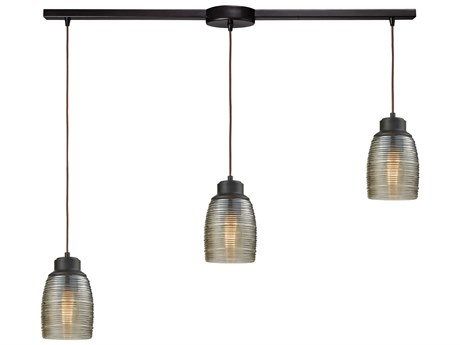 Elk Home Muncie 3-Light Oil Rubbed Bronze Glass Island Pendant