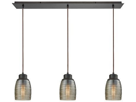Elk Home Muncie 3-Light Oil Rubbed Bronze Glass Island Pendant