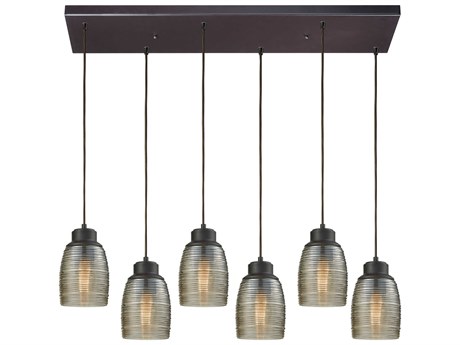 Elk Home Muncie 6-Light Oil Rubbed Bronze Glass Island Pendant