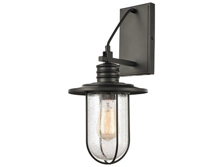 Elk Home Lakeshore Drive 1-Light Matte Black Glass Wall Sconce