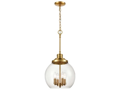 Elk Home Chandra 4-Light Burnished Brass Glass Globe Pendant