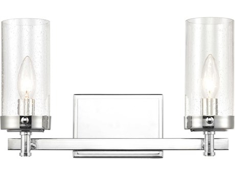 Elk Home Melinda 2-Light Polished Chrome Glass Vanity Light