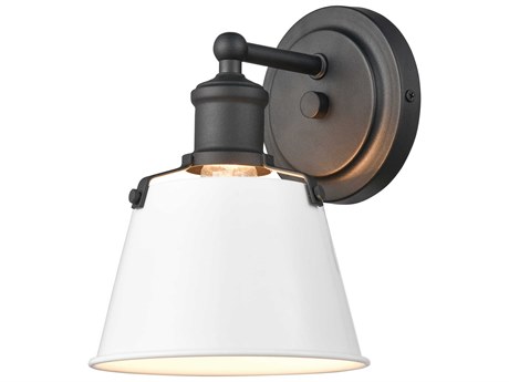Elk Home Holgate 1-Light Charcoal Enamel White Black Wall Sconce