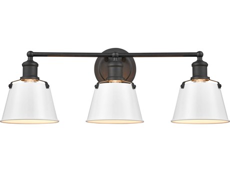 Elk Home Holgate 3-Light Charcoal Enamel White Black Vanity Light