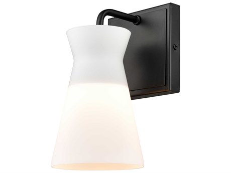 Elk Home Brookville 1-Light Matte Black Glass Wall Sconce