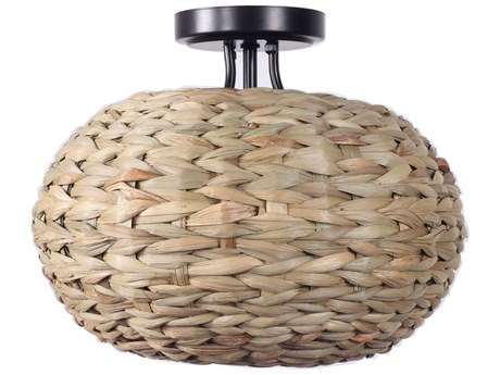 Elk Home Cove 1-Light Natural Black Semi Flush Mount