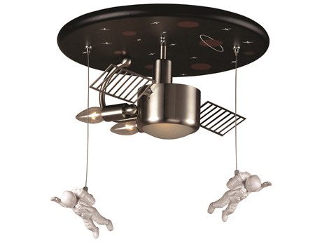 Elk Home Novelty 2-Light Satin Nickel Glass Flush Mount