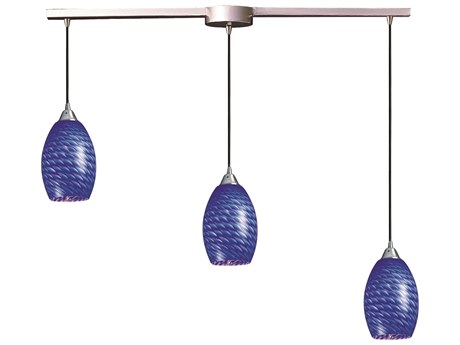 Elk Home Mulinello 3-Light Satin Nickel Glass Island Pendant