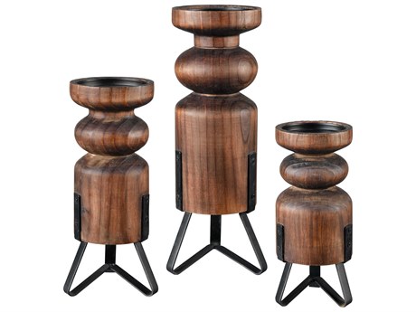 Elk Home Stilton Brown / Bronze Candle Holder Set of 3
