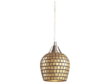 Elk Home Fusion 1-Light Satin Nickel Glass Pendant