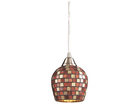Elk Home Fusion 1-Light Satin Nickel Glass Pendant