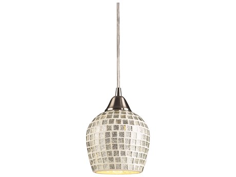 Elk Home Fusion 1-Light Satin Nickel Glass Pendant