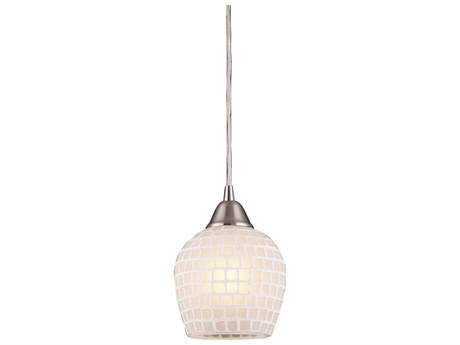 Elk Home Fusion 1-Light Satin Nickel Glass Pendant